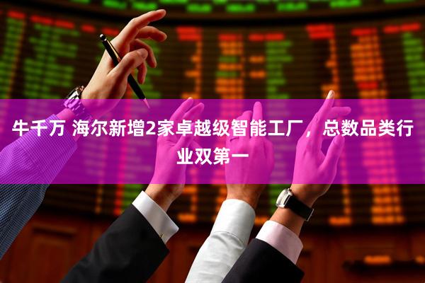 牛千万 海尔新增2家卓越级智能工厂，总数品类行业双第一