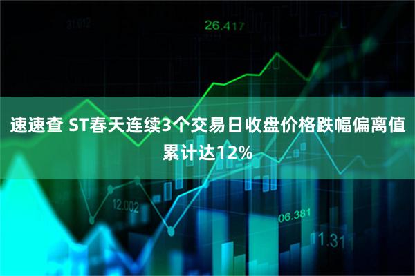 速速查 ST春天连续3个交易日收盘价格跌幅偏离值累计达12%