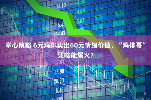 掌心策略 6元鸡排卖出60元情绪价值，“鸡排哥”凭啥能爆火？