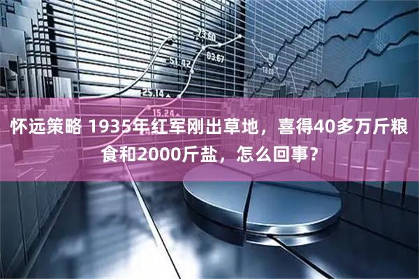 怀远策略 1935年红军刚出草地，喜得40多万斤粮食和2000斤盐，怎么回事？
