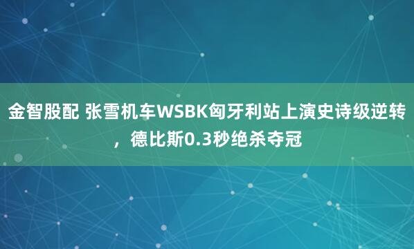 金智股配 张雪机车WSBK匈牙利站上演史诗级逆转，德比斯0.3秒绝杀夺冠